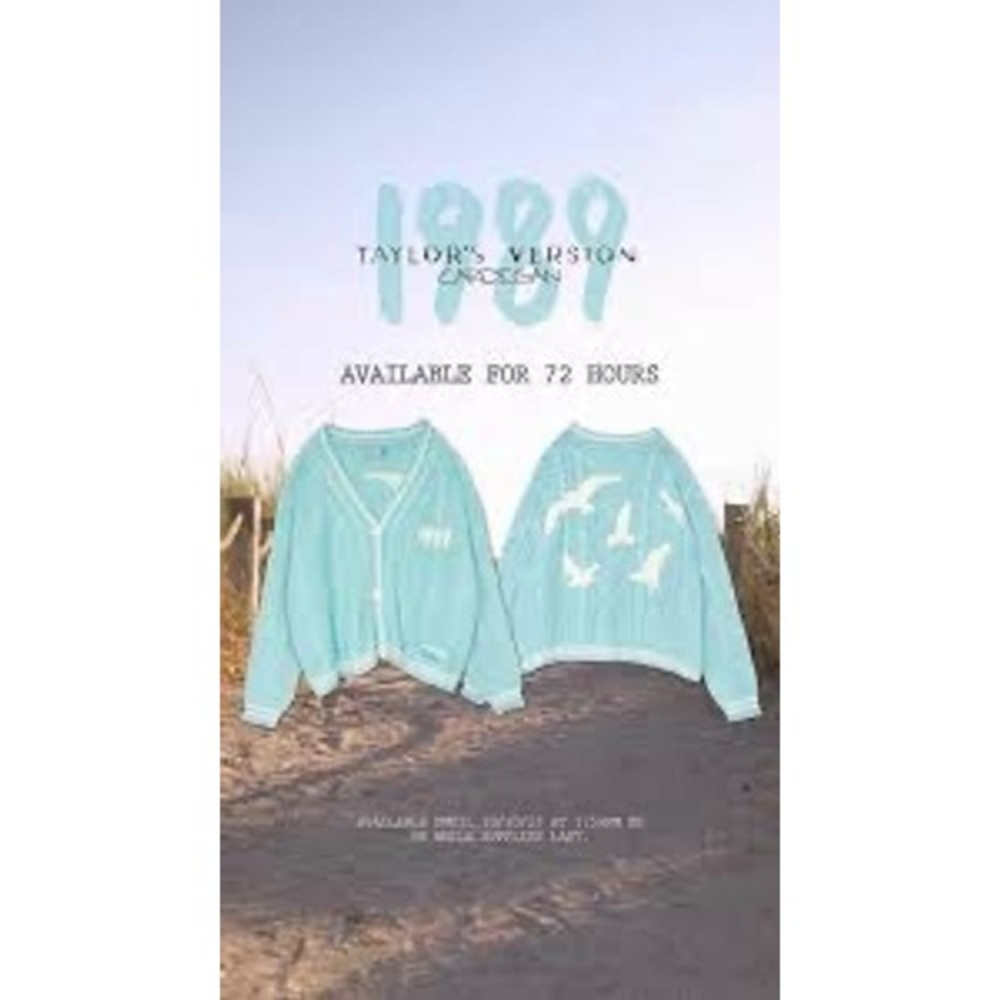 Taylor Swift 1989 Taylor's Version Blue Cardigan Seagull XL/2XL Official Merch